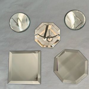 5 Small beveled mirrors used for trinket display
